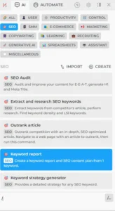Features of the AI Tool
