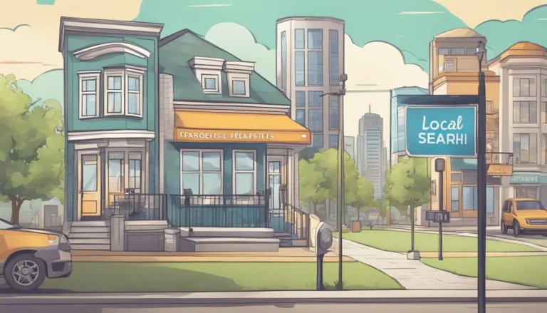 a cartoon of a building with a sign