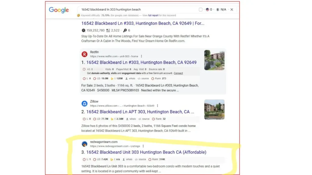Blogging Our Listing Results